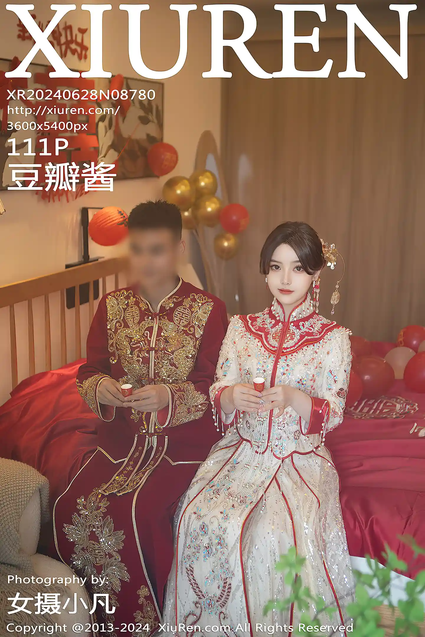 [XiuRen秀人网]No.8780_模特豆瓣酱闹新娘主题红色新娘装配超薄肉丝秀丰腴身材诱惑写真111P-秀人网 - XiuRen.Space